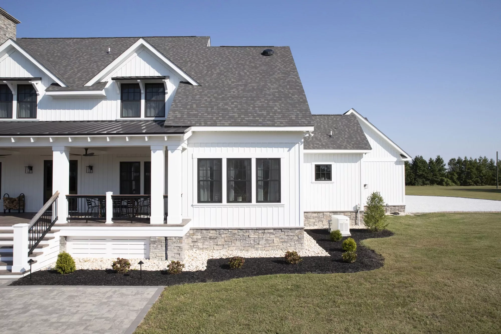 A white home with vinyl siding