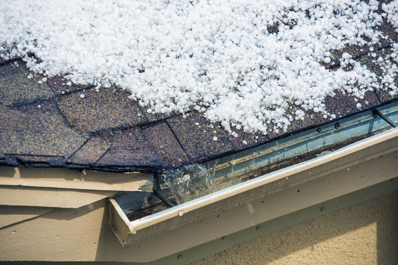 hail on the roof damage