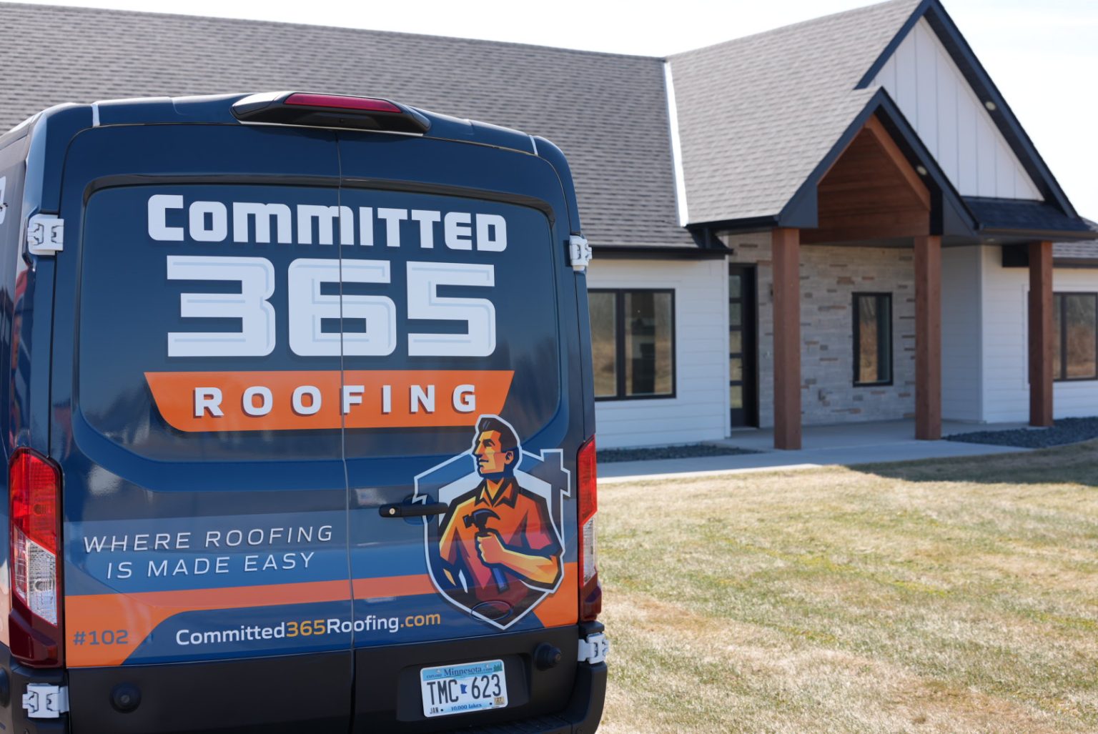 truck outside house
