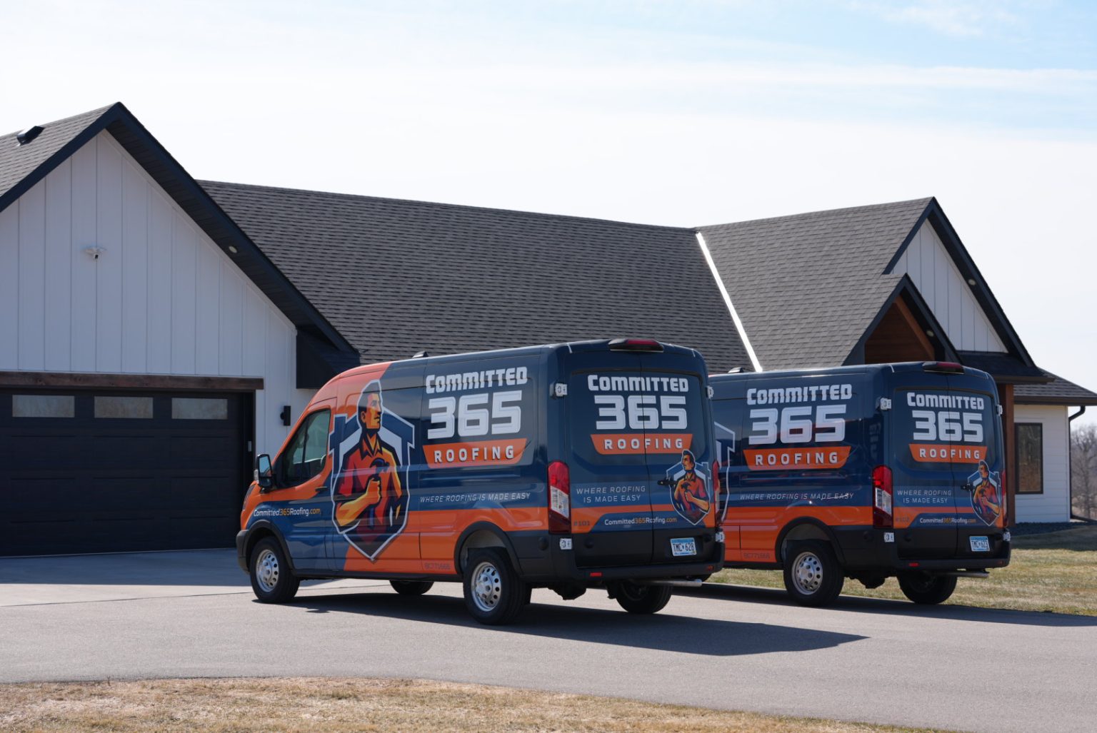 truck outside house