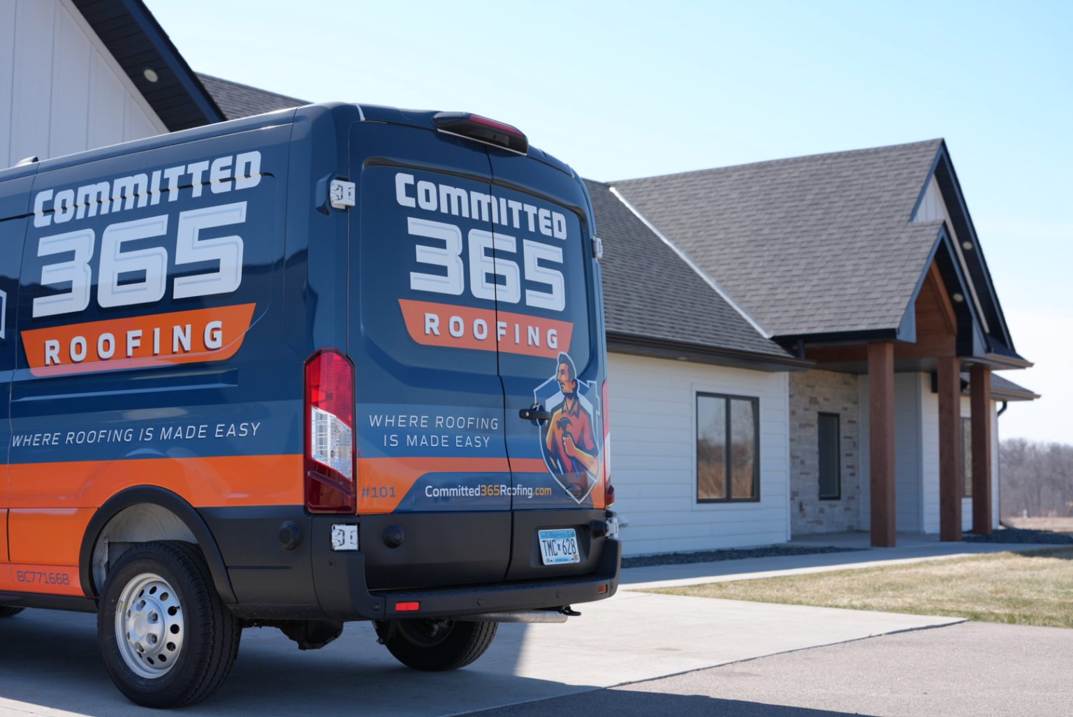 truck outside house
