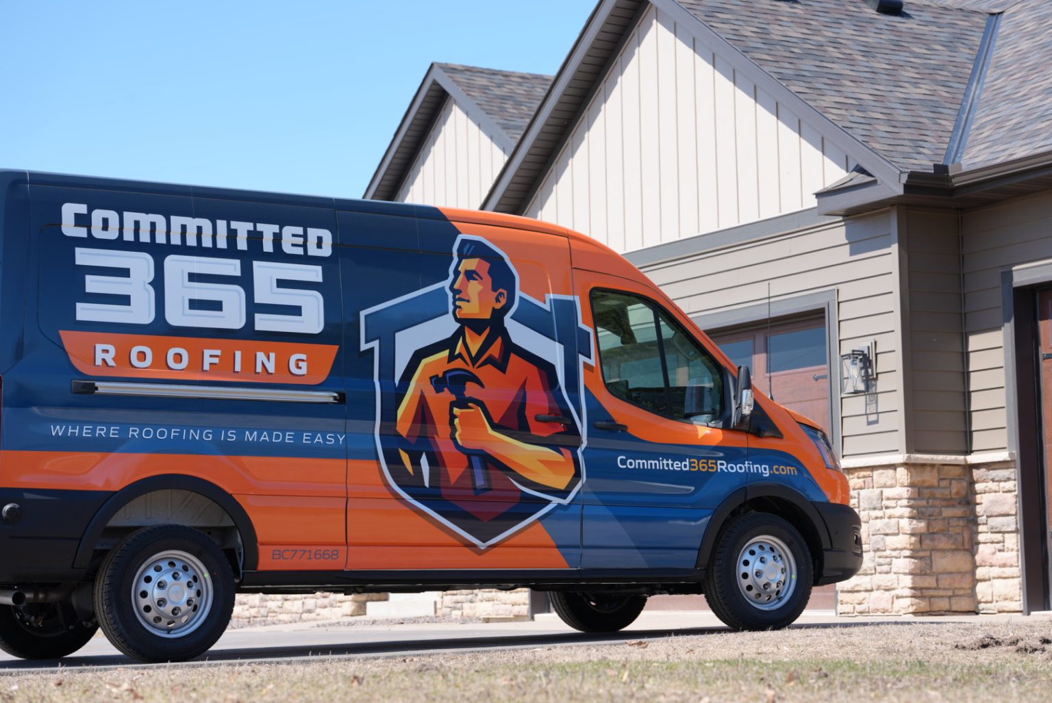 truck outside house