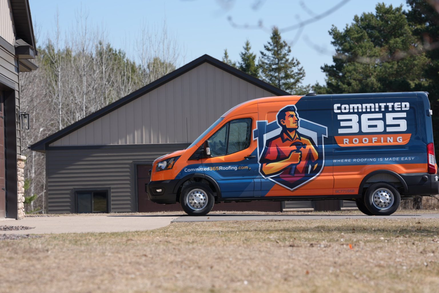 truck outside house